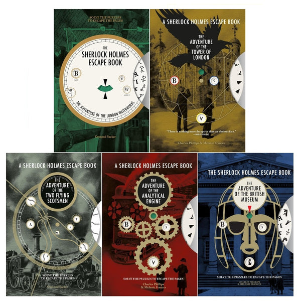 Sherlock Holmes Escape Book 5 Books Collection Set (London Waterworks, British Museum, Analytical Engine, Tower of London, Two Flying Scotsmen)