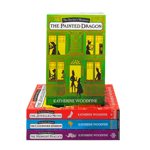 Katherine Woodfine: The Sinclair Mysteries – 4-Book Collection (The Midnight Peacock, The Painted Dragon, The Clockwork Sparrow, The Jewelled Moth)