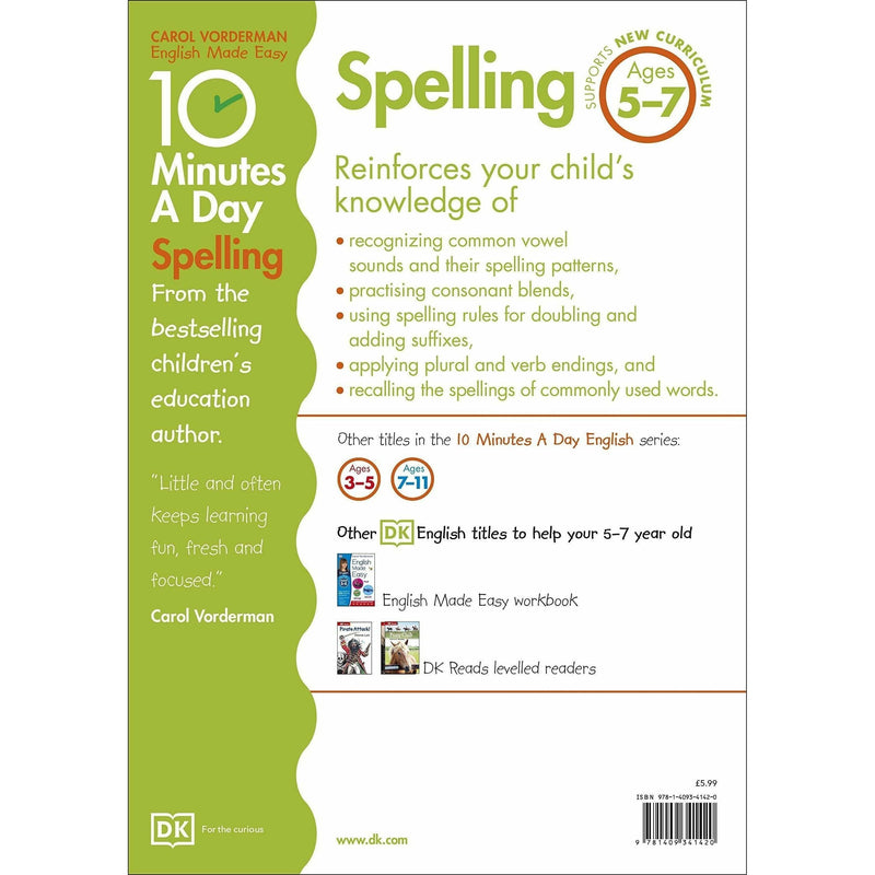 10 Minutes a Day Spelling: Ages 5-7 (Key Stage 1)