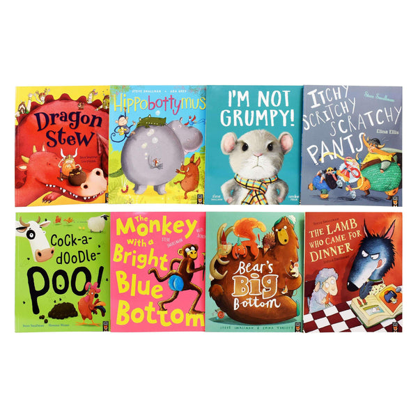 Steve Smallman's Children's Bedtime Stories: 8 Books Collection (The Monkey with a Bright Blue Bottom, Hippobottymus, Bear's Big Bottom, Dragon Stew, and More)