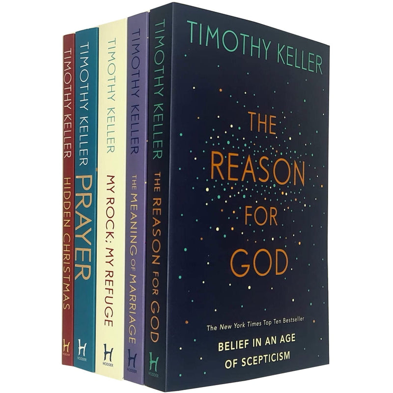 Timothy Keller Collection: 5 Books Set (Hidden Christmas, Prayer, My Rock; My Refuge, The Reason for God, & The Meaning of Marriage)