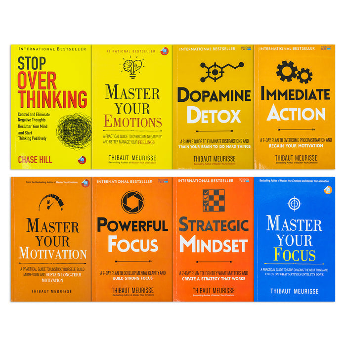 Thibaut Meurisse 8 Books Collection Set (Dopamine Detox, Immediate Action, Strategic Mindset, Powerful Focus, Master Your Emotions, Master Your Motivation & Master Your Focus)