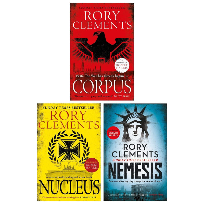 Tom Wilde Series: 3 Books Collection by Rory Clements (Corpus, Nucleus, and Nemesis)