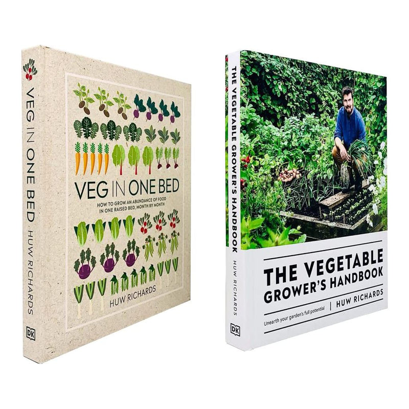 Huw Richards Collection 2 Books Set (Veg in One Bed, The Vegetable Grower&