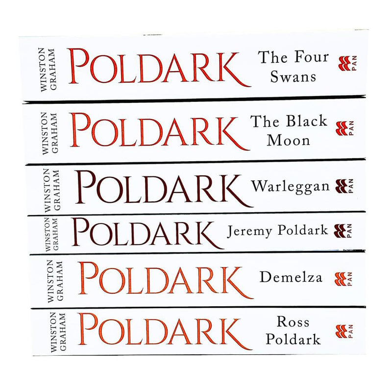 Winston Graham Poldark Volume 1 to 6 Books Collection Set A Novel of Cornwall (Ross Poldark, Demelza, Jeremy Poldark, Warleggan, The Black Moon, The Four Swans)