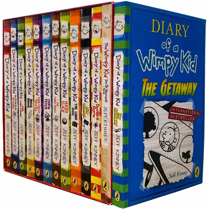 Diary of a Wimpy Kid Collection – 13 Books Set by Jeff Kinney (Includes: The Getaway, Double Down)