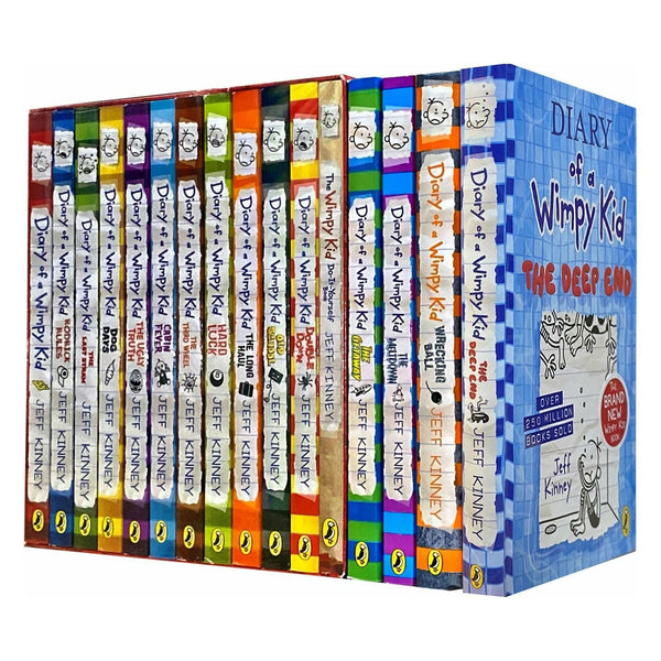 Diary of a Wimpy Kid: 16 Books Collection Set by Jeff Kinney (Including The Deep End, Wrecking Ball)