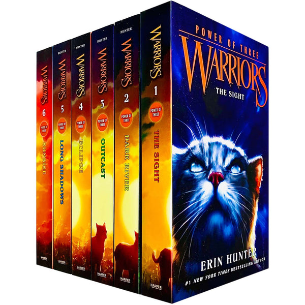 Warriors Series: Power of Three - 6 Books Collection by Erin Hunter (The Sight, Dark River, Outcast, Eclipse, Long Shadows, Sunrise)