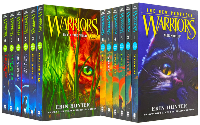 Warrior Cats Series 1 and 2 – The Prophecies Begin and The New Prophecy by Erin Hunter – 12 Books Set