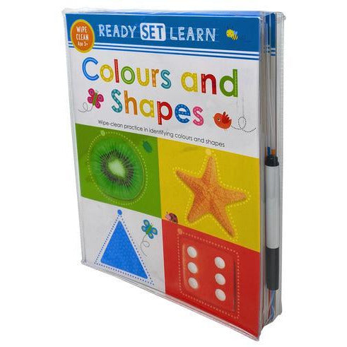 Wipe Clean Ready Set Learn: 10 Early Learning Books Set (Phonics, Alphabets, Numbers, Letters, Words, Colours, Shapes)