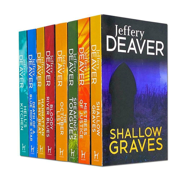 Jeffery Deaver 8-Book Collection (Mistress of Justice, Bloody River Blues, Shallow Graves)