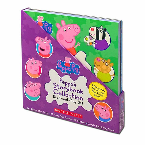 Peppa Pig Storybook Collection: Read and Play Set with 2 Storybooks, Stickers, and Play Scenes!