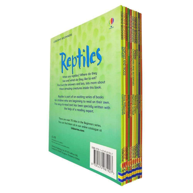 Usborne Beginners Nature: 10-Book Set on Ants, Bugs, Spiders, Trees, Reptiles, and Rainforests